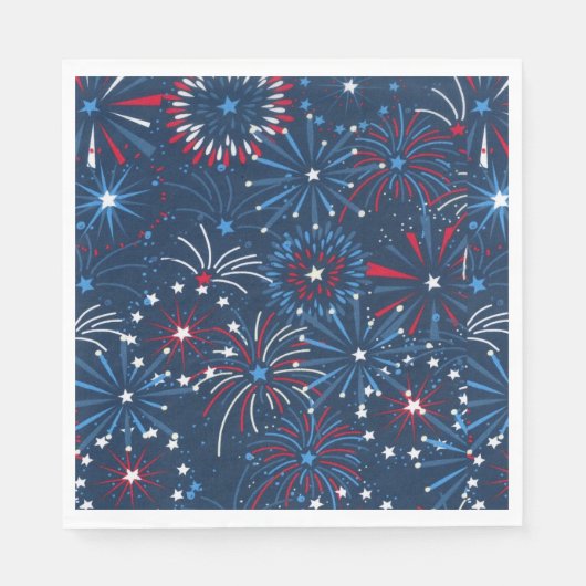 4. Juli Feuerwerk Papier Serviette (Vorderseite)