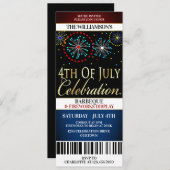 4. Juli Feuerwerk-Party Einladungen (Vorne/Hinten)