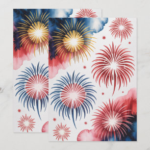 4. Juli Feuerwerk Patriotische Kunst Ankündigung