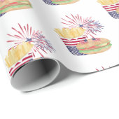 4. Juli Feuerwerk Patriotische Stars Streifen Part Geschenkpapier (Rolleneckpunkt)