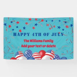 4. Juli Feuerwerk Personalisiertes Party Banner
