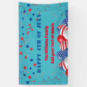 4. Juli Feuerwerk Personalisiertes Party Banner (Vertikal)