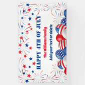 4. Juli Feuerwerk Personalisiertes Party Banner (Vertikal)