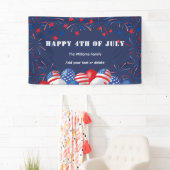 4. Juli Feuerwerk Personalisiertes Party Banner (Insitu)
