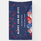 4. Juli Feuerwerk Personalisiertes Party Banner (Vertikal)