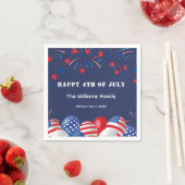 4. Juli Feuerwerk Personalisiertes Party Serviette (Beispiel)