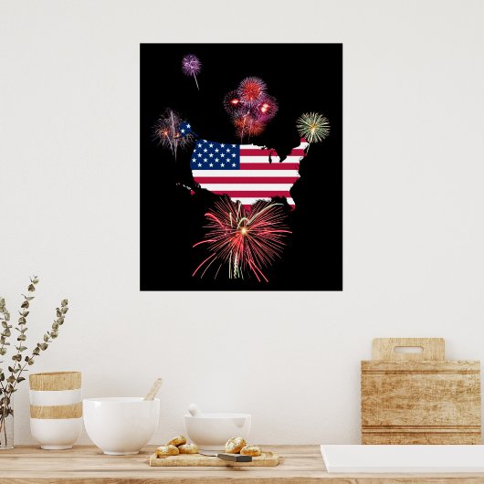 4. Juli Feuerwerk Poster (Küche)