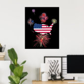 4. Juli Feuerwerk Poster (Heimbüro)