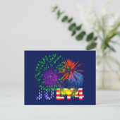 4. Juli Feuerwerk Postkarte (Stehend Vorderseite)