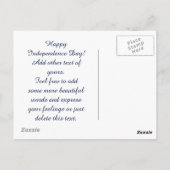 4. Juli Feuerwerk Postkarte (Rückseite)