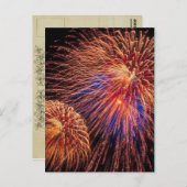 4. Juli Feuerwerk Postkarte (Vorne/Hinten)