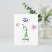 4. Juli Feuerwerk Postkarte (Stehend Vorderseite)