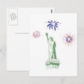 4. Juli Feuerwerk Postkarte (Vorne/Hinten)