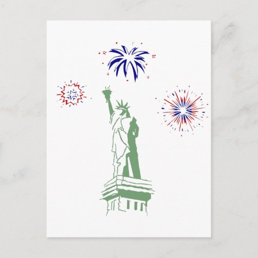 4. Juli Feuerwerk Postkarte (Vorderseite)