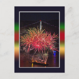 4. Juli Feuerwerk Postkarte
