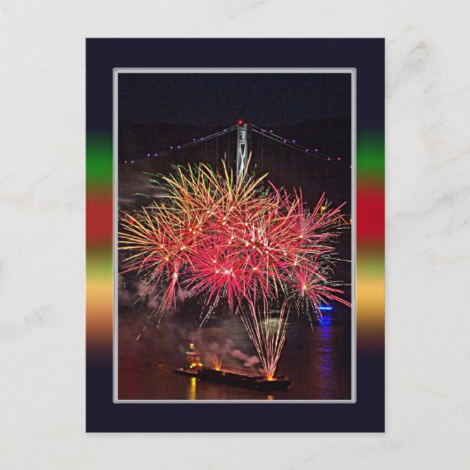 4. Juli Feuerwerk Postkarte (Vorderseite)