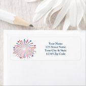 4. Juli Feuerwerk Rücksendeadressen-Aufkleber (Insitu)