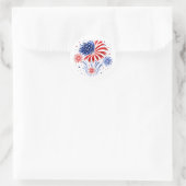 4. Juli Feuerwerk Runder Aufkleber (Tasche)