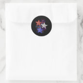 4. Juli Feuerwerk Runder Aufkleber (Tasche)