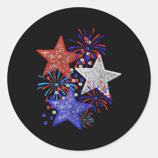 4. Juli Feuerwerk Runder Aufkleber