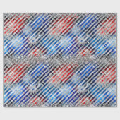 4. Juli Feuerwerk Silberner Glitzer Unabhängigkeit Geschenkpapier (Flach)