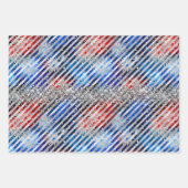 4. Juli Feuerwerk Silberner Glitzer Unabhängigkeit Geschenkpapier Set (Vorderseite 2)