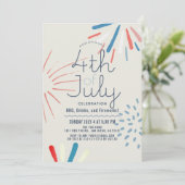 4. Juli Feuerwerk Spritzer Party Einladung (Stehend Vorderseite)