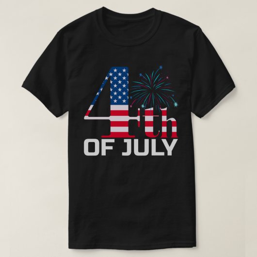 4. Juli Feuerwerk T-Shirt (Design vorne)