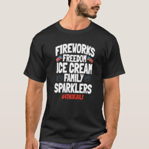 4. Juli Feuerwerk Techniker Eiscreme Amerikaner T-Shirt