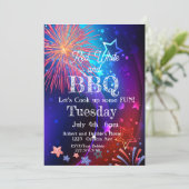4. Juli, Feuerwerk, Unabhängigkeitstag Einladung (Stehend Vorderseite)