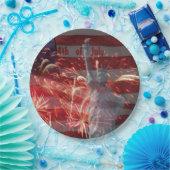 4. Juli Feuerwerk und Freiheitsstatue Pappteller (Party)