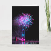4. Juli Feuerwerk und Leuchtturm Karte (Vorderseite)