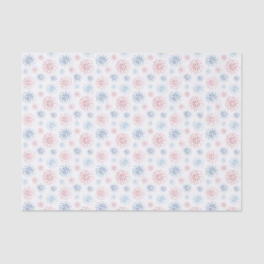 4. Juli Feuerwerke in Rot-Weiß-Blau-Farben Seidenpapier (Vorderseite)