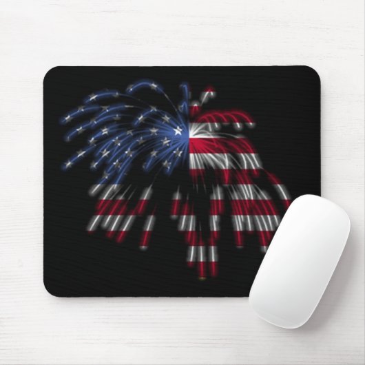 4. Juli Feuerwerke u. die amerikanische Flagge in Mousepad (Mit Mouse)