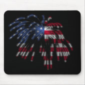 4. Juli Feuerwerke u. die amerikanische Flagge in Mousepad (Vorne)