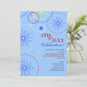 4. Juli Feuerwerkskörper-Party Einladung (Stehend Vorderseite)