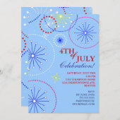4. Juli Feuerwerkskörper-Party Einladung (Vorne/Hinten)