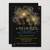 4. Juli Feuerwerkskörper-Party Einladungen (Vorne/Hinten)