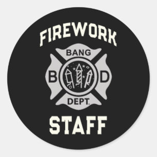 4. Juli Feuerwerkskräfte Boom Squad Safety Direkti Runder Aufkleber