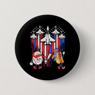 4. Juli Fighter Jet Flugzeug US Flagge Baseball Button