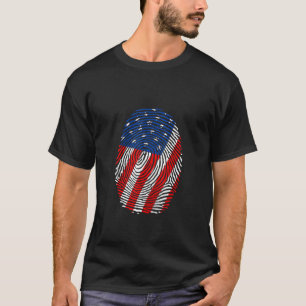 4. Juli Fingerabdruck-Flag USA Flag American Fla T-Shirt