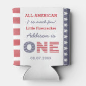 4. Juli Firecracker 1. Geburtstag Gastgeschenk Dosenkühler (Rückseite)