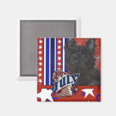 4. Juli Firecracker - Cairn Terrier Dark - Rosco Magnet (Vorderseite/Rückseite)