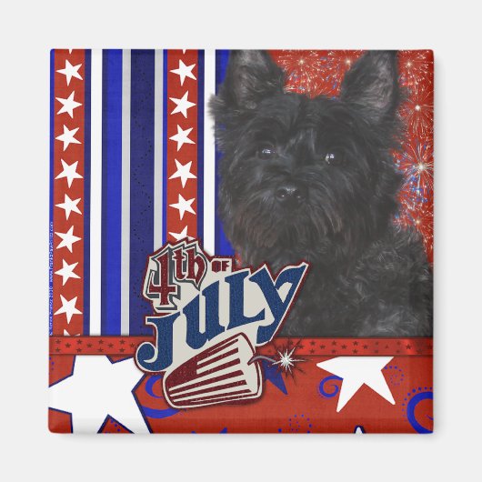 4. Juli Firecracker - Cairn Terrier Dark - Rosco Magnet (Vorne)