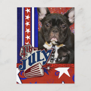 4. Juli Firecracker - French Bulldog Postkarte
