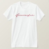 4. Juli Firecracker Minimalistisch Red Script T-Shirt (Design vorne)