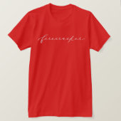 4. Juli Firecracker Minimalistisches White Script T-Shirt (Design vorne)