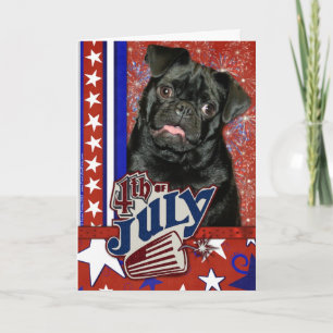 4. Juli Firecracker - Mops Karte