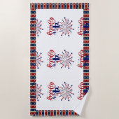 4. Juli Firecracker Patriotic Vibes Star Streifen Strandtuch (Vorderseite)