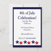 4. Juli Firecracker Red, White and Blue Einladung (Rückseite)